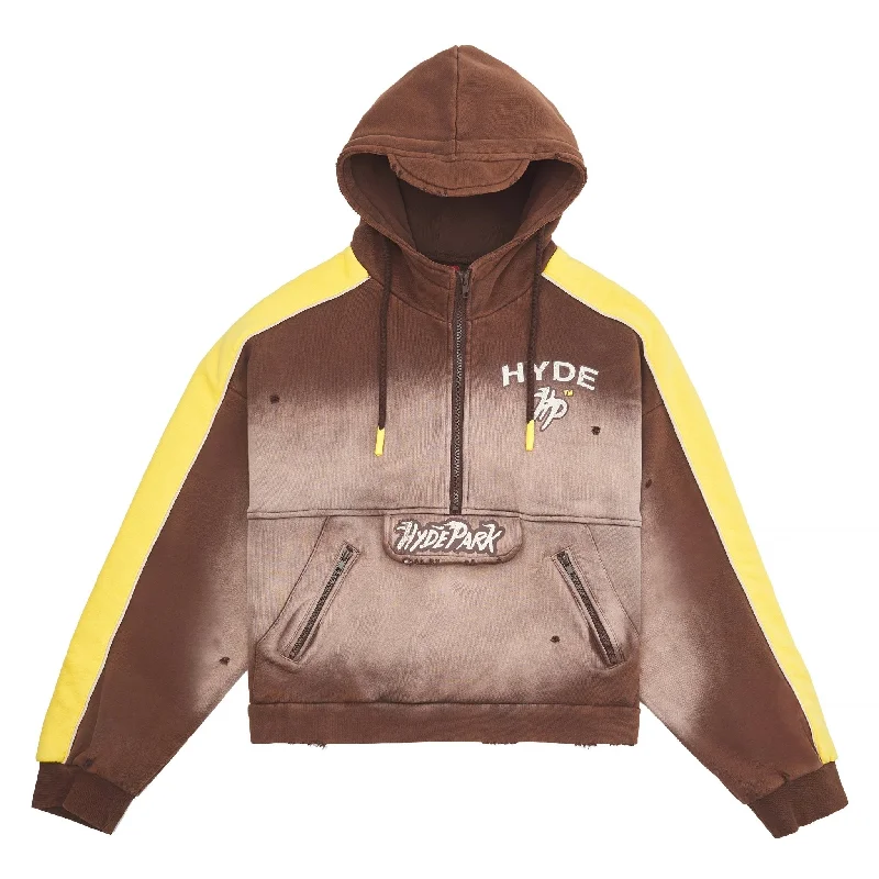 hoodie slim fit -Off-Road Rally Hoodie | Brown