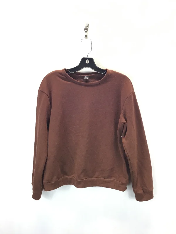 Sweatshirts sustainable dyes -Sweatshirt Collar By Shein In Brown, Size: M