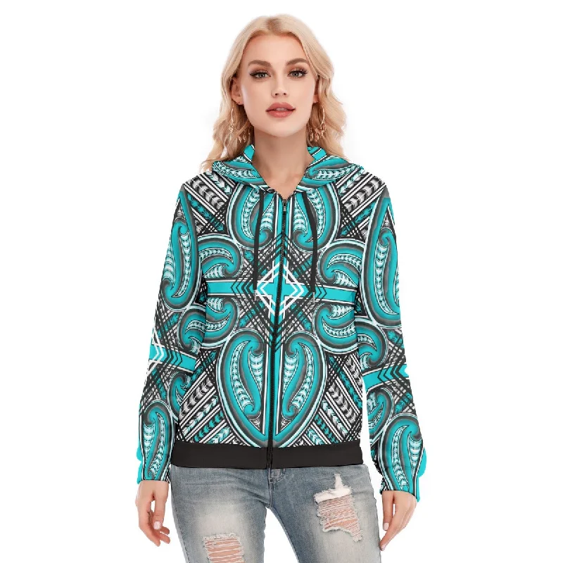 hoodie party -All-Over Print Women's Hoodie With Zipper