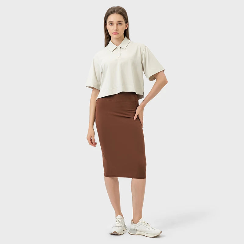 Skirts for sports -New Lemon Golf Wear Outdoor Sports Tennis Sexy Hip Split Tail Casual Commuting Skirt