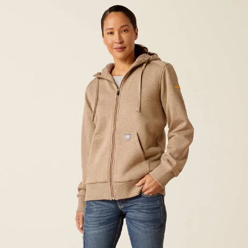 hoodie warm -Ariat P30442 Women's Rebar All-Weather Sherpa Full Zip Hoodie