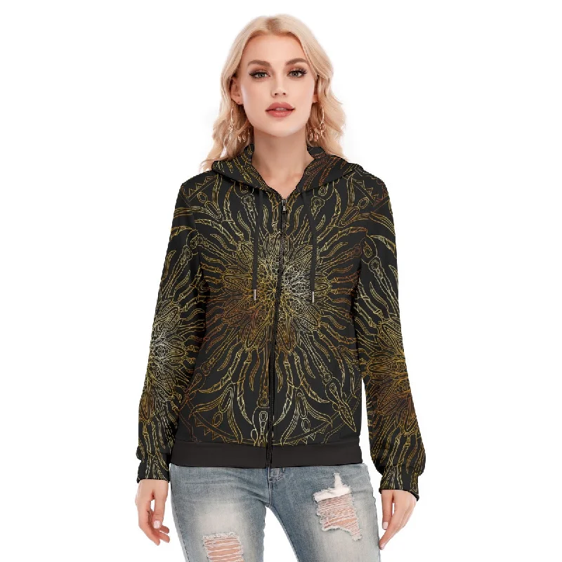 hoodie home -All-Over Print Women's Hoodie With Zipper