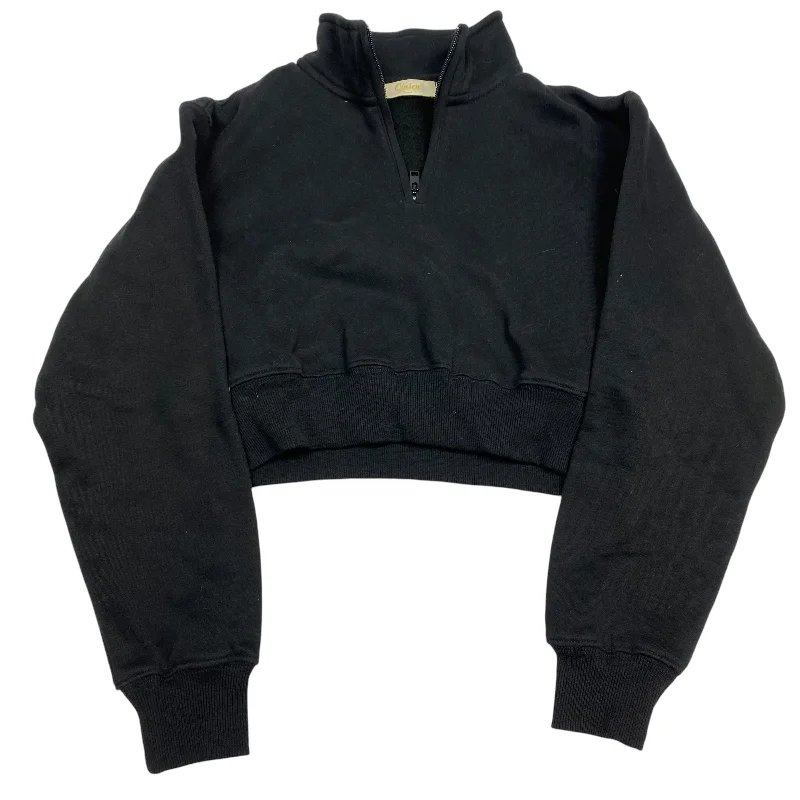 Sweatshirts with drawstrings -Sweatshirt Collar By Qinsen In Black, Size: S