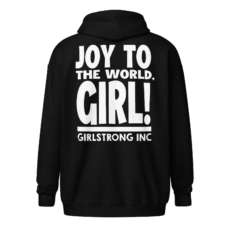 hoodie slim fit -GS GRAPHIX FLEECE ZIP HOODIE - JOY TO THE WORLD, GIRL!