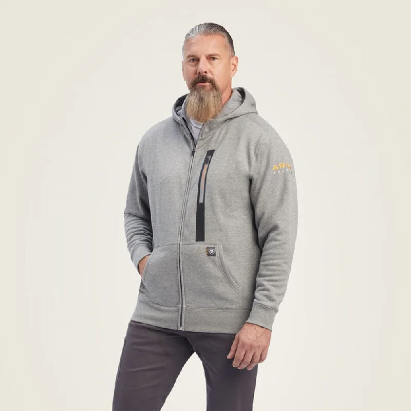 hoodie quarter zip -Ariat P15606 Rebar Workman Full Zip Hoodie