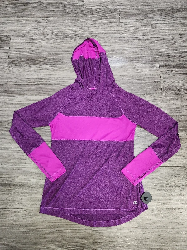 Sweatshirts soft fleece -Athletic Sweatshirt Hoodie By Champion In Purple, Size: M