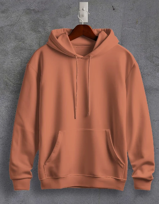 hoodie matching -Coral Plain Unisex Hoodie For Men/Women