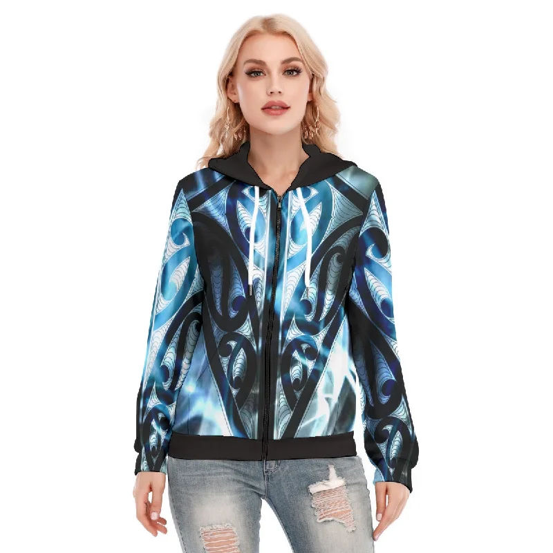 hoodie street dance -All-Over Print Women's Hoodie With Zipper