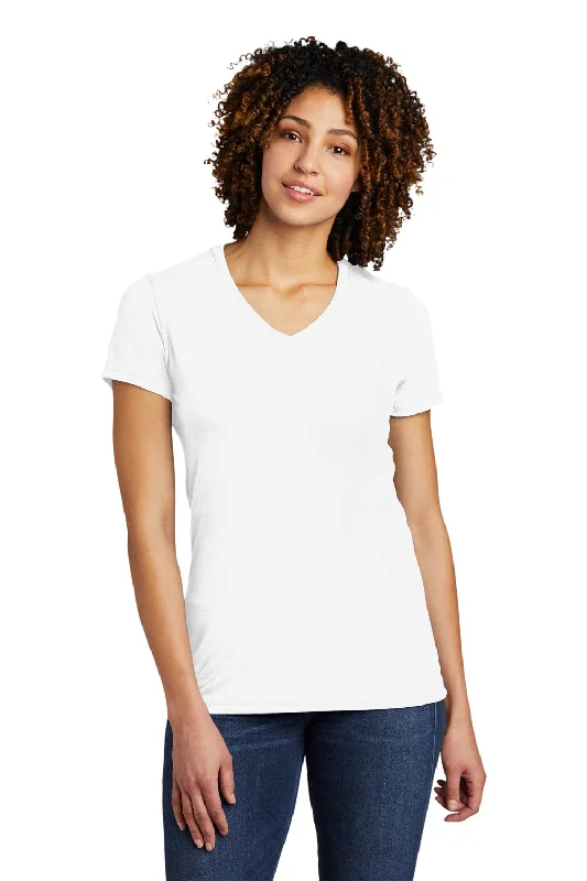 cashmere t-shirts premium -Allmade Womens Short Sleeve V-Neck T-Shirt - Bright White