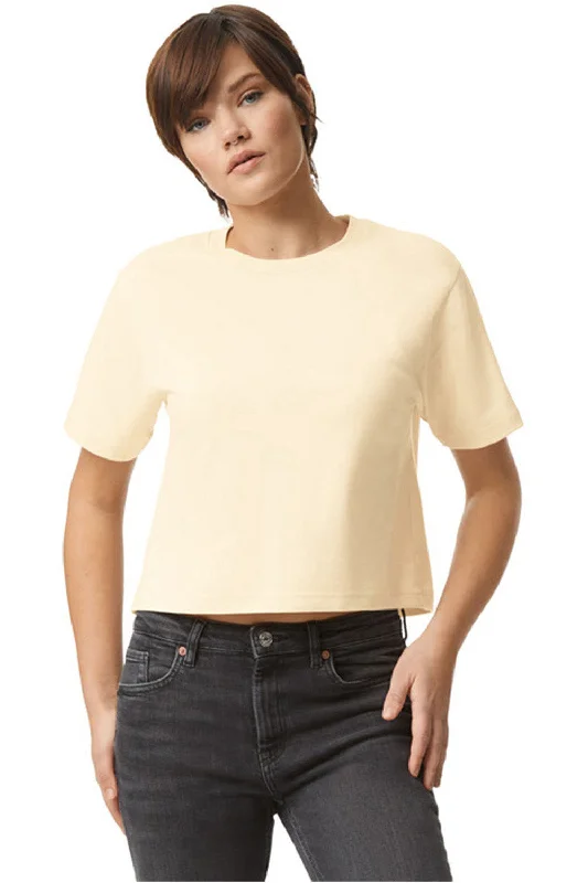 jersey t-shirts light -American Apparel Womens Fine Jersey Boxy Short Sleeve Crewneck T-Shirt - Cream