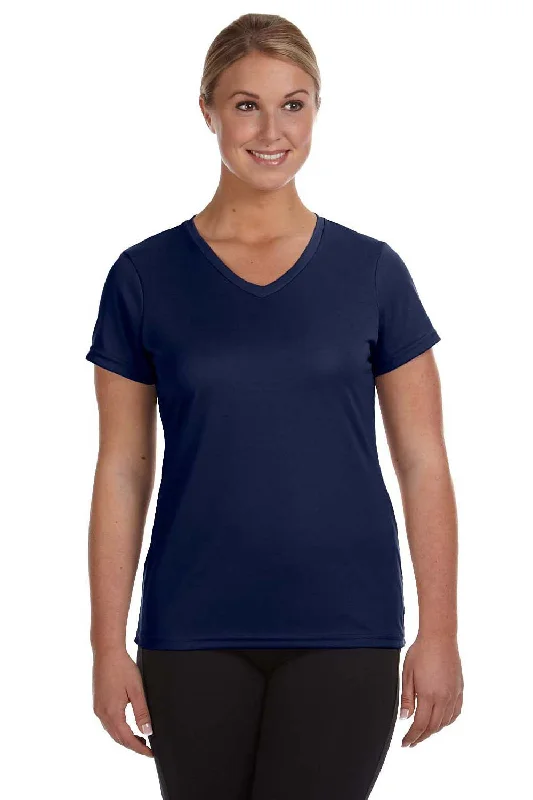 tube top t-shirts fun -Augusta Sportswear Womens Moisture Wicking Short Sleeve V-Neck T-Shirt - Navy Blue