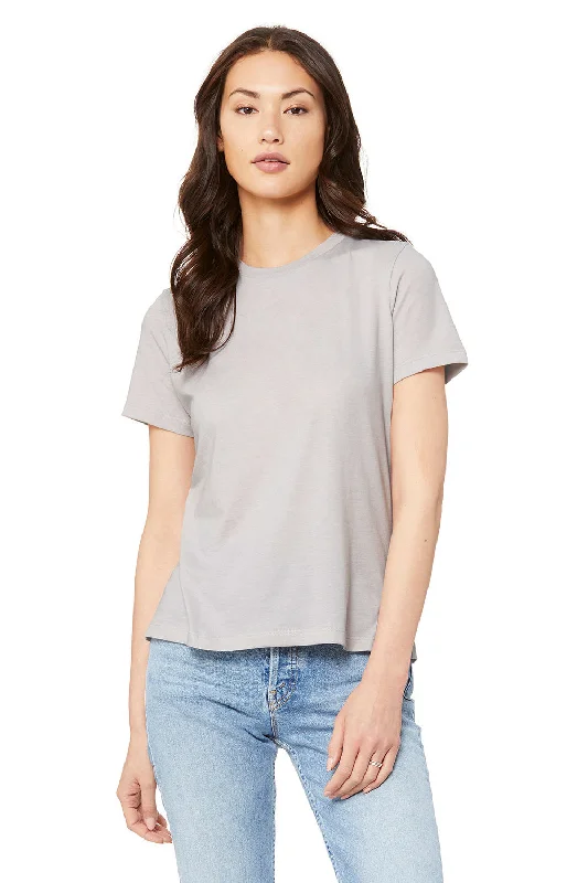 t-shirts with tie-dye -Bella + Canvas Womens CVC Short Sleeve Crewneck T-Shirt - Heather Cool Grey