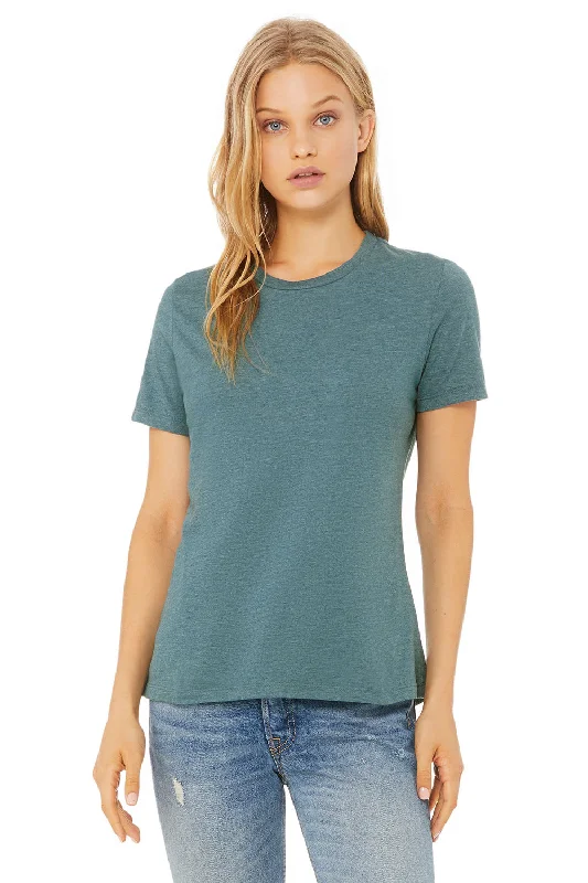 t-shirts with checks -Bella + Canvas Womens CVC Short Sleeve Crewneck T-Shirt - Heather Deep Teal