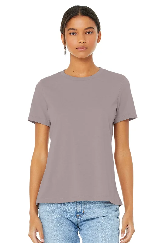 t-shirts with cutouts -Bella + Canvas Womens CVC Short Sleeve Crewneck T-Shirt - Heather Pink Gravel