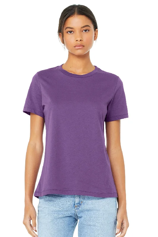 t-shirts for fishing -Bella + Canvas Womens Relaxed Jersey Short Sleeve Crewneck T-Shirt - Royal Purple