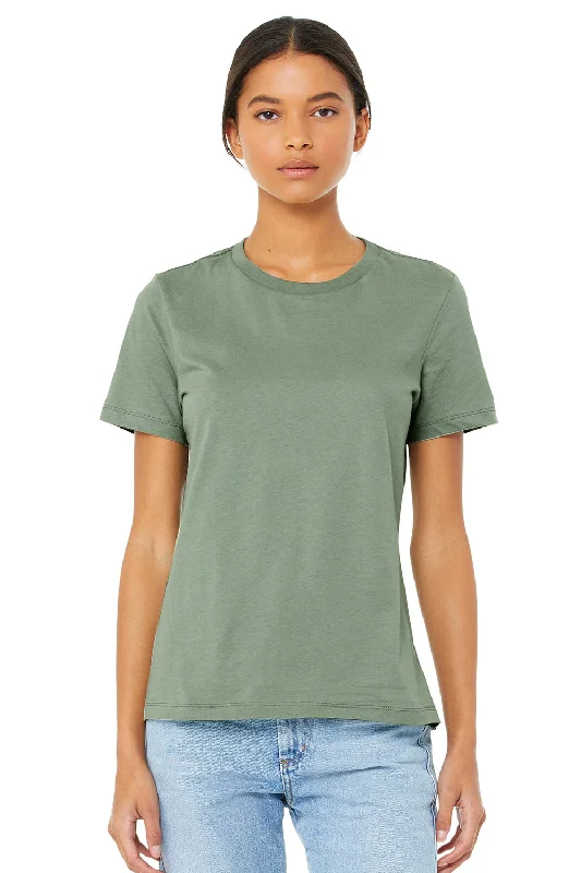 t-shirts for running -Bella + Canvas Womens Relaxed Jersey Short Sleeve Crewneck T-Shirt - Sage Green