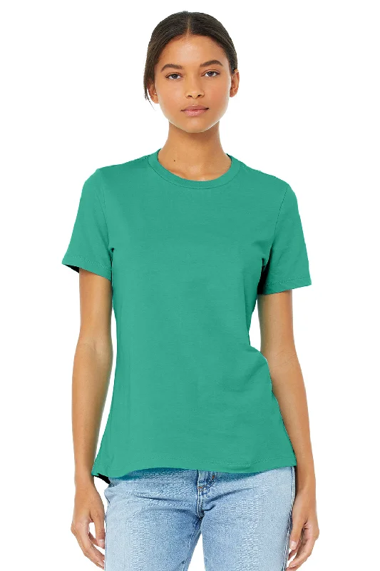 t-shirts for birthdays -Bella + Canvas Womens Relaxed Jersey Short Sleeve Crewneck T-Shirt - Teal Green