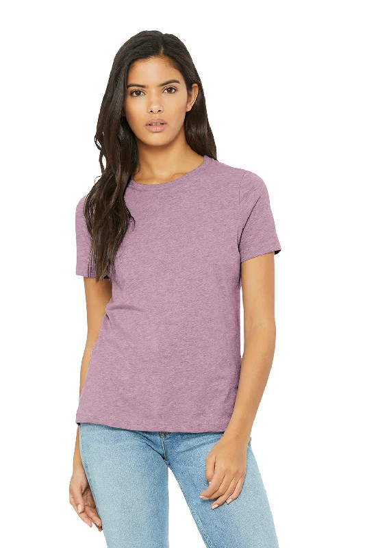 t-shirts for simple -Bella + Canvas Womens CVC Short Sleeve Crewneck T-Shirt - Heather Prism Lilac Purple