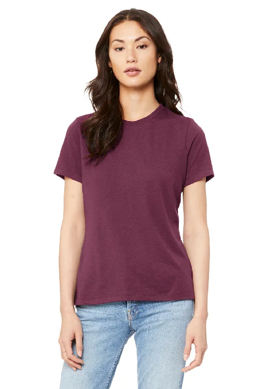 slim fit t-shirts modern -Bella + Canvas Womens Relaxed Jersey Short Sleeve Crewneck T-Shirt - Maroon