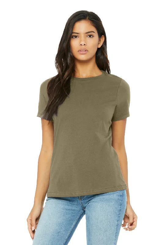 t-shirts for flexible -Bella + Canvas Womens Short Sleeve Crewneck T-Shirt - Olive Green