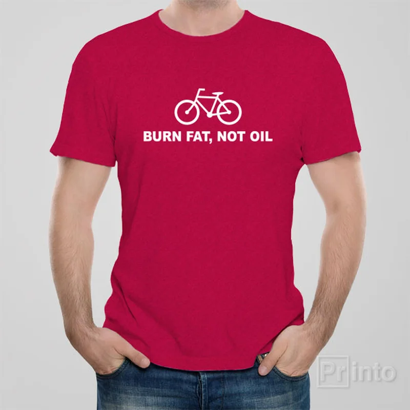 peplum t-shirts flirty -Burn fat, not oil - cycling T-shirt