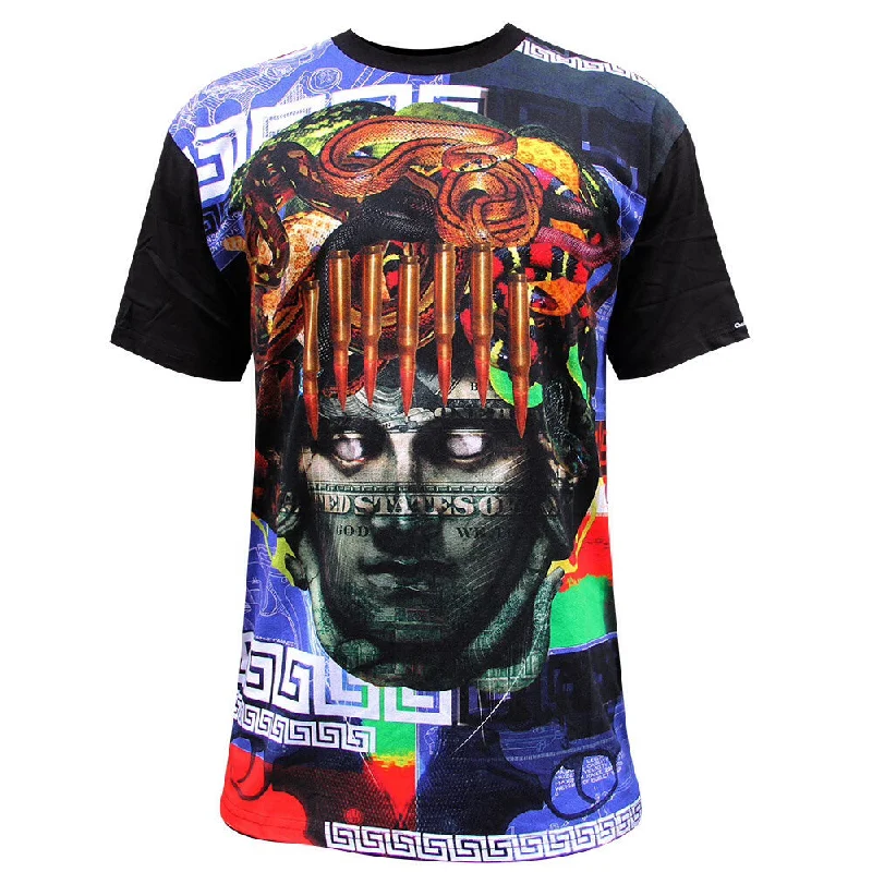 t-shirts for pastel -Crooks & Castles Blueprint Men's T-Shirt Black Multi