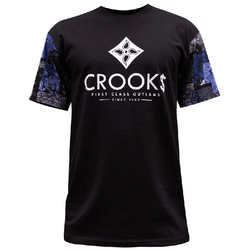 t-shirts for textured -Crooks & Castles Flags Men's T-Shirt Black