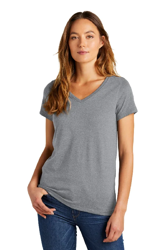 glitter print t-shirts glam -District Womens The Concert Short Sleeve V-Neck T-Shirt - Heather Grey