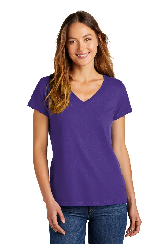 vinyl print t-shirts sharp -District Womens The Concert Short Sleeve V-Neck T-Shirt - Purple