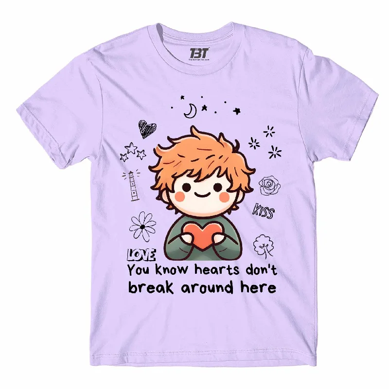 loose fit t-shirts relaxed -Ed Sheeran T shirt - Hearts Don't Break Around Here