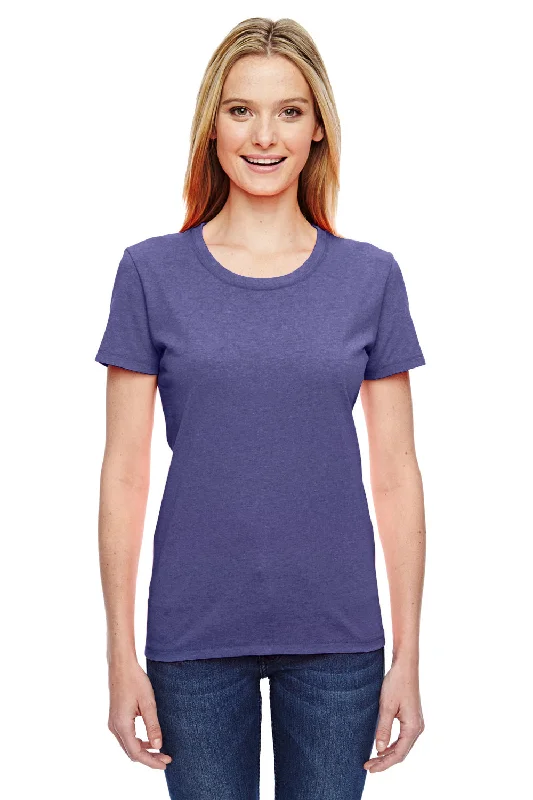 scalloped t-shirts cute -Fruit Of The Loom Womens HD Jersey Short Sleeve Crewneck T-Shirt - Heather Retro Purple