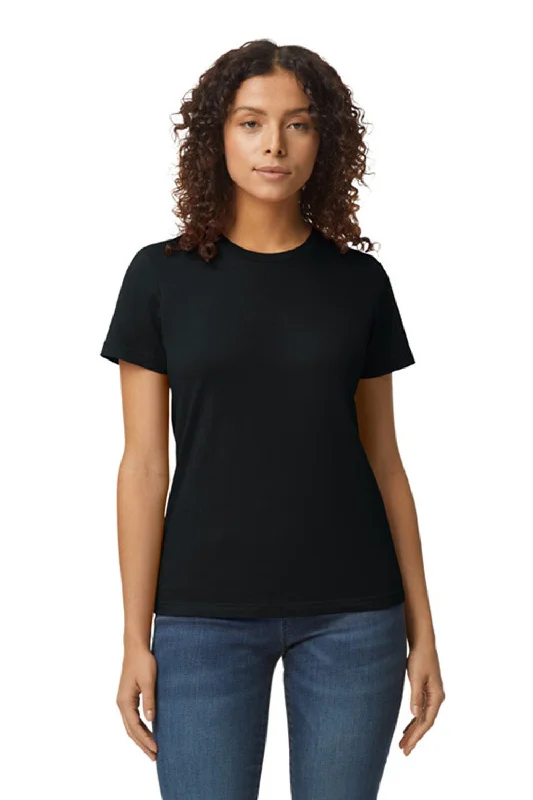 bamboo t-shirts sustainable -Gildan Womens Softstyle Short Sleeve Crewneck T-Shirt - Pitch Black