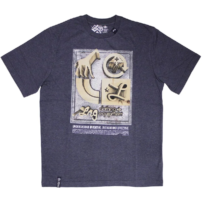 reflective print t-shirts safe -Lrg Core Collection Seven T-shirt Navy Heather