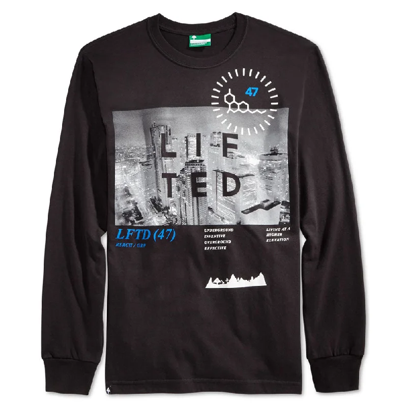 houndstooth t-shirts classy -LRG High City Life LS T-shirt Black