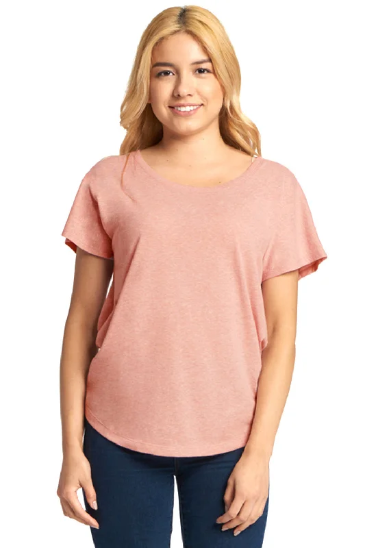 summer t-shirts breezy -Next Level Womens Dolman Jersey Short Sleeve Scoop Neck T-Shirt - Desert Pink