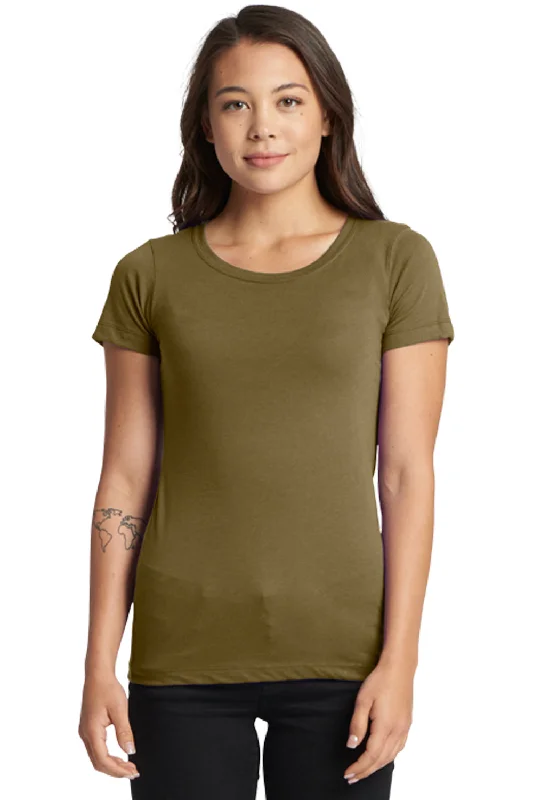 t-shirts for summer -Next Level Womens Ideal Jersey Short Sleeve Crewneck T-Shirt - Military Green