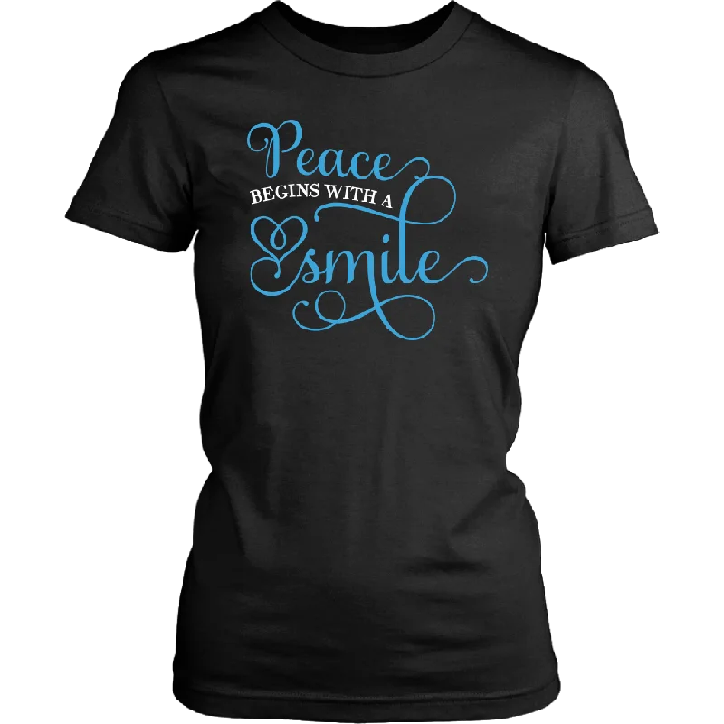 t-shirts for elegant -PEACE Begins with a SMILE Women's T-Shirt