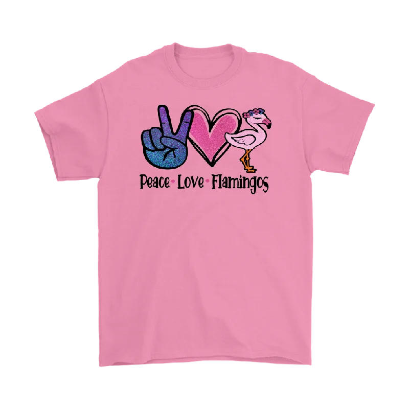 plus size t-shirts inclusive -PEACE LOVE FLAMINGOS Men's or Women's T-Shirt