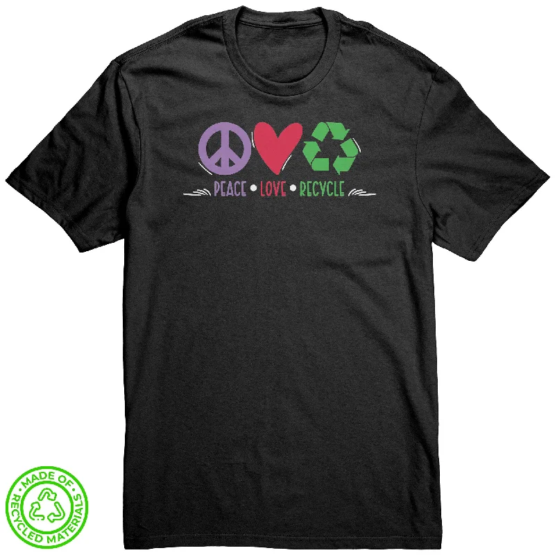 hip hop t-shirts culture -PEACE LOVE RECYCLE 100% RECYCLED Fabric T-Shirt