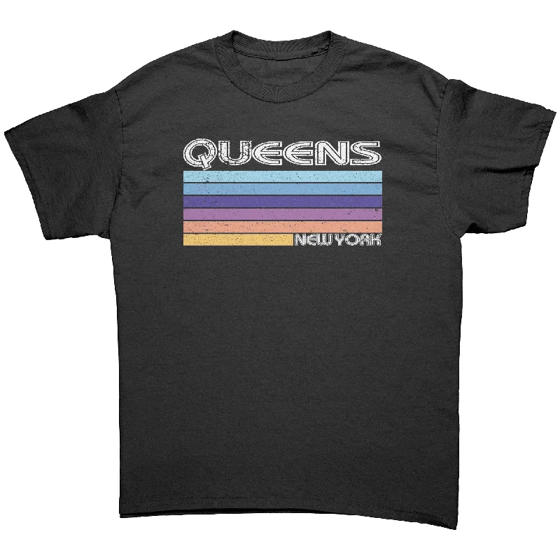 t-shirts with text -QUEENS, NEW YORK Retro 70’s 80’s Look Unisex T-SHIRT