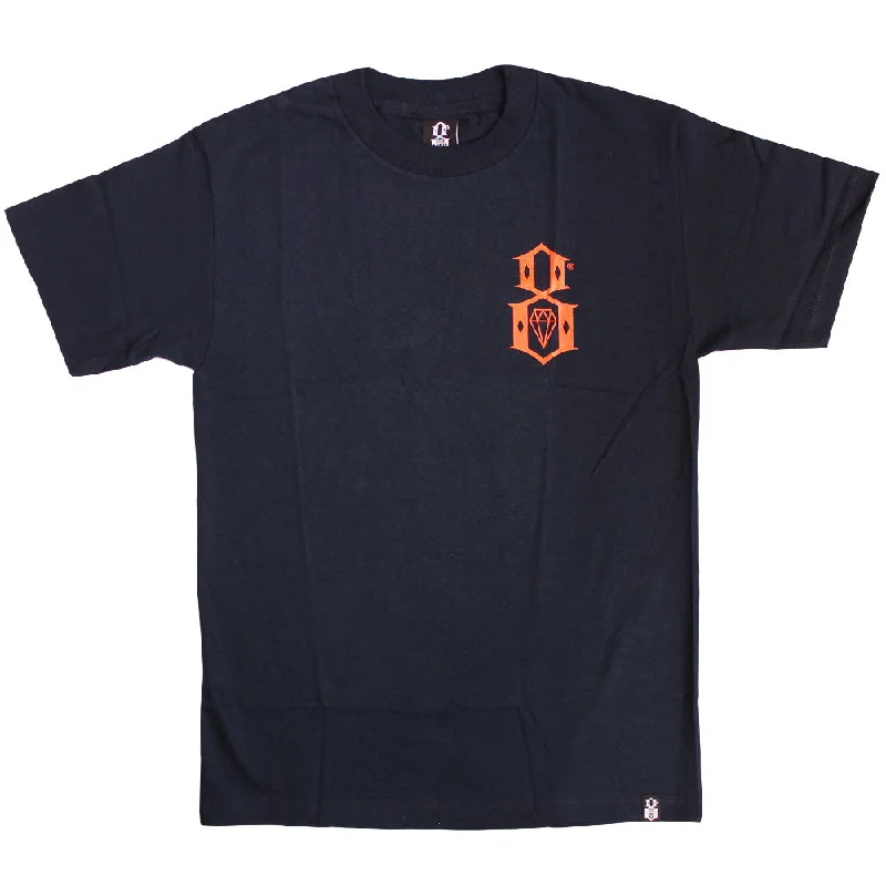 t-shirts with ties -Rebel8 Chest Logo T-shirt Navy