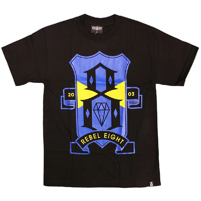 argyle t-shirts preppy -Rebel8 R8FC T-shirt Black