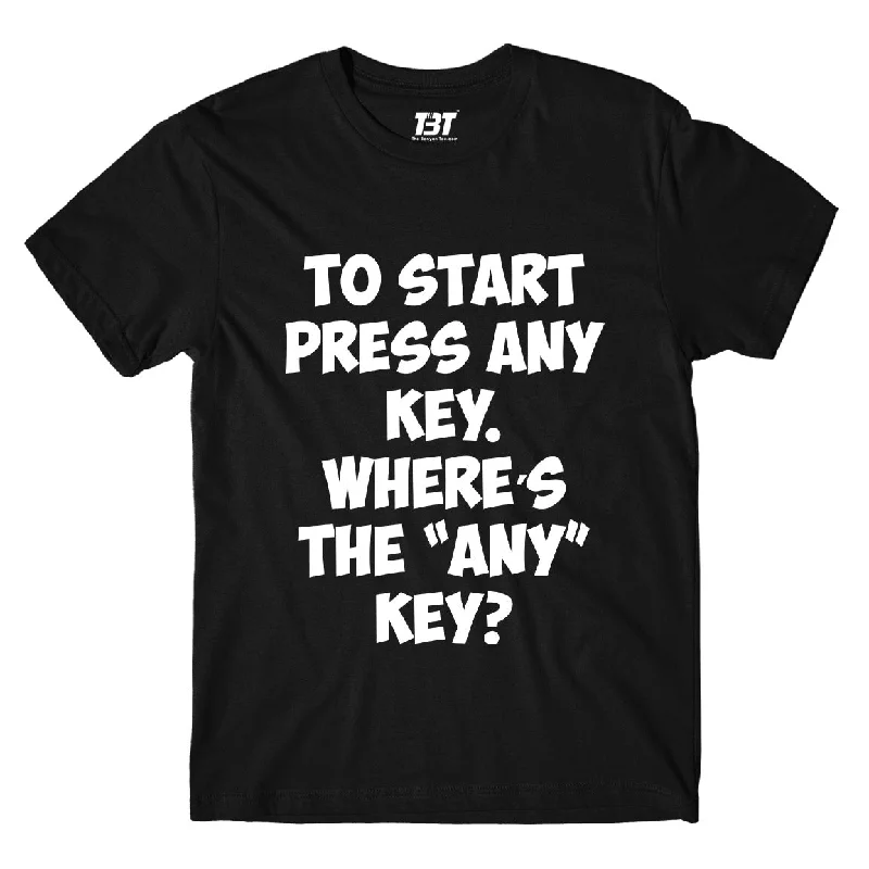 t-shirts for durable -The Simpsons T shirt - Press Any Key