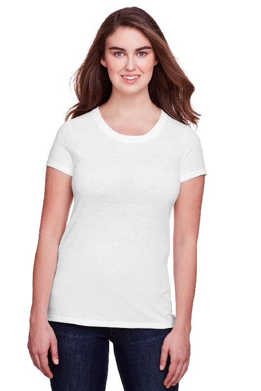 digital print t-shirts detailed -Threadfast Apparel Womens Short Sleeve Crewneck T-Shirt - Solid White