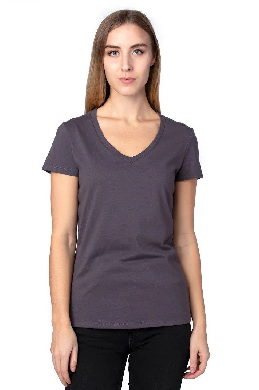 forest green t-shirts rich -Threadfast Apparel Womens Ultimate Short Sleeve V-Neck T-Shirt - Graphite Grey