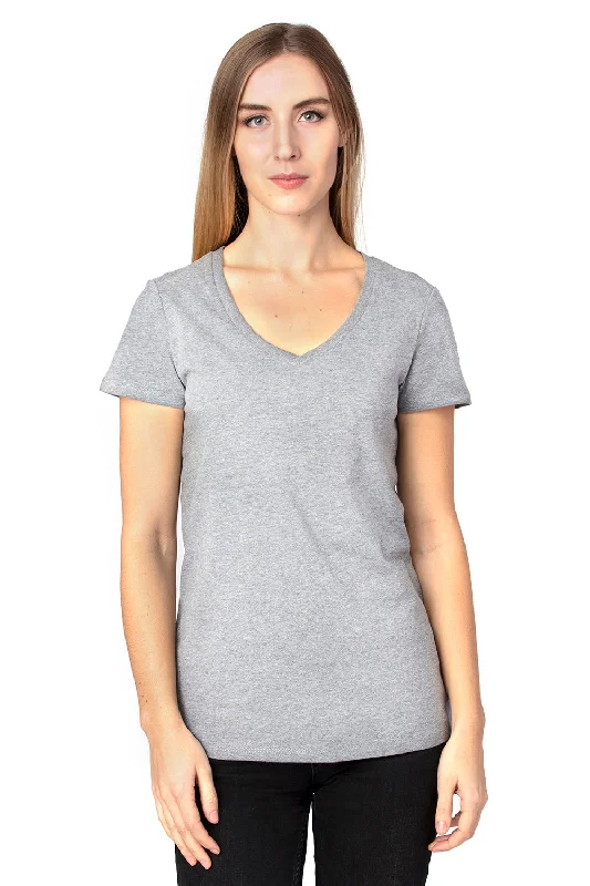 anti-odor t-shirts fresh -Threadfast Apparel Womens Ultimate Short Sleeve V-Neck T-Shirt - Heather Grey