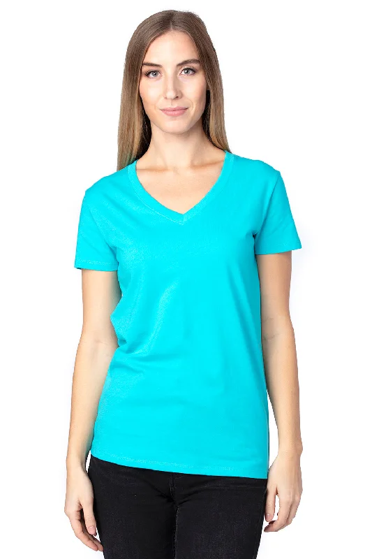 fishing t-shirts outdoor -Threadfast Apparel Womens Ultimate Short Sleeve V-Neck T-Shirt - Pacific Blue