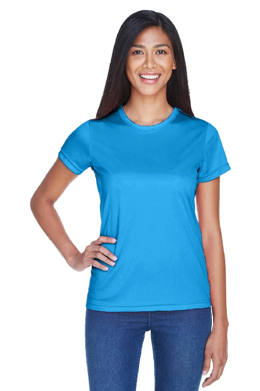 t-shirts for complex -UltraClub Womens Cool & Dry Performance Moisture Wicking Short Sleeve Crewneck T-Shirt - Sapphire Blue