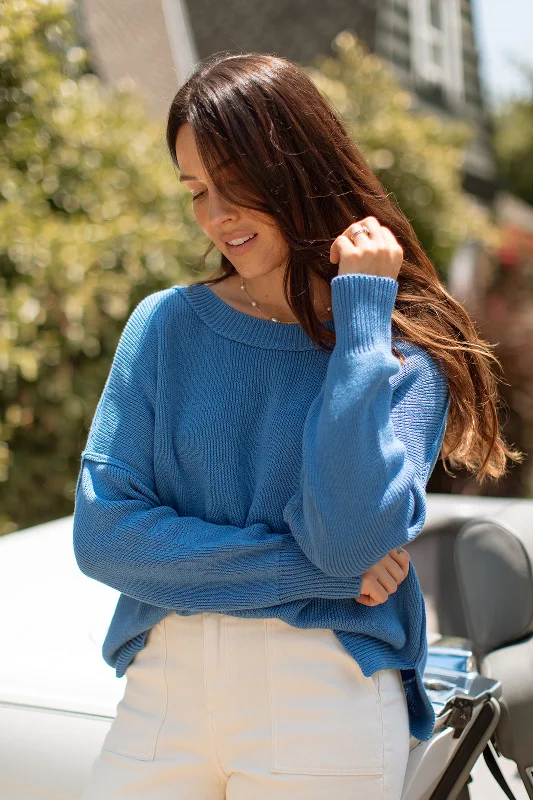 Pullover sweater with floral neck -Cynthia Sweater