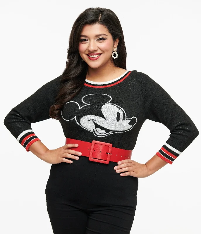 Red lightweight pullover sweater -Disney Mickey & Friends Collection by Unique Vintage Classic Mickey Sweater